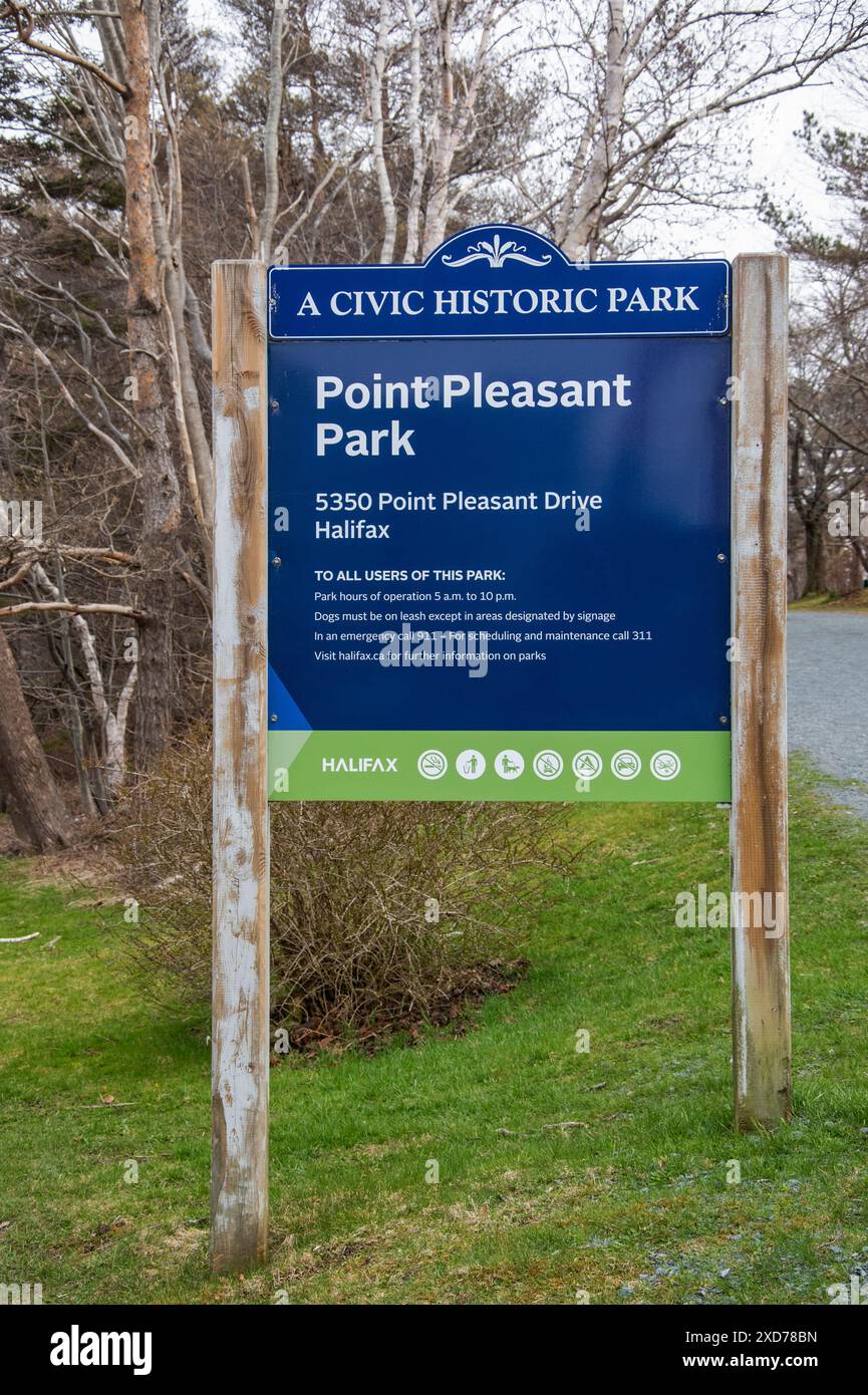 Bienvenue au parc point Pleasant à Halifax, Nouvelle-Écosse, Canada Banque D'Images