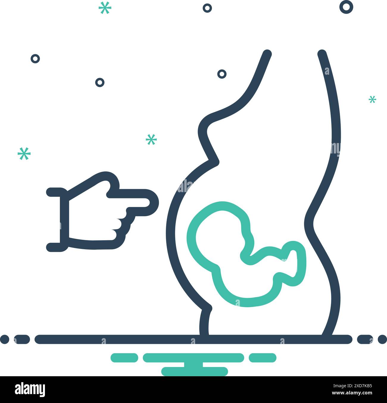 Icône pour elle, avec enfant, enceinte Illustration de Vecteur