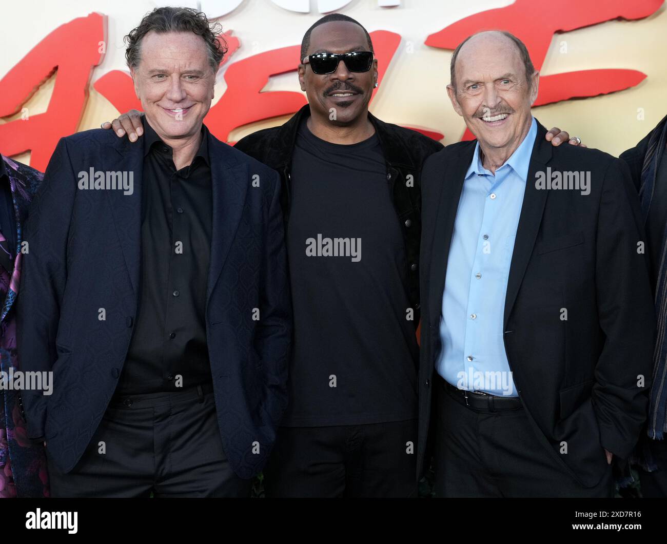 Los Angeles, États-Unis. 20 juin 2024. (G-d) juge Reinhold, Eddie Murphy et John Ashton à la COP de BEVERLY HILLS : première mondiale AXEL F au Wallis Annenberg Center for the Performing Arts à Beverly Hills, CA, le jeudi 20 juin 2024. (Photo de Sthanlee B. Mirador/Sipa USA) crédit : Sipa USA/Alamy Live News Banque D'Images