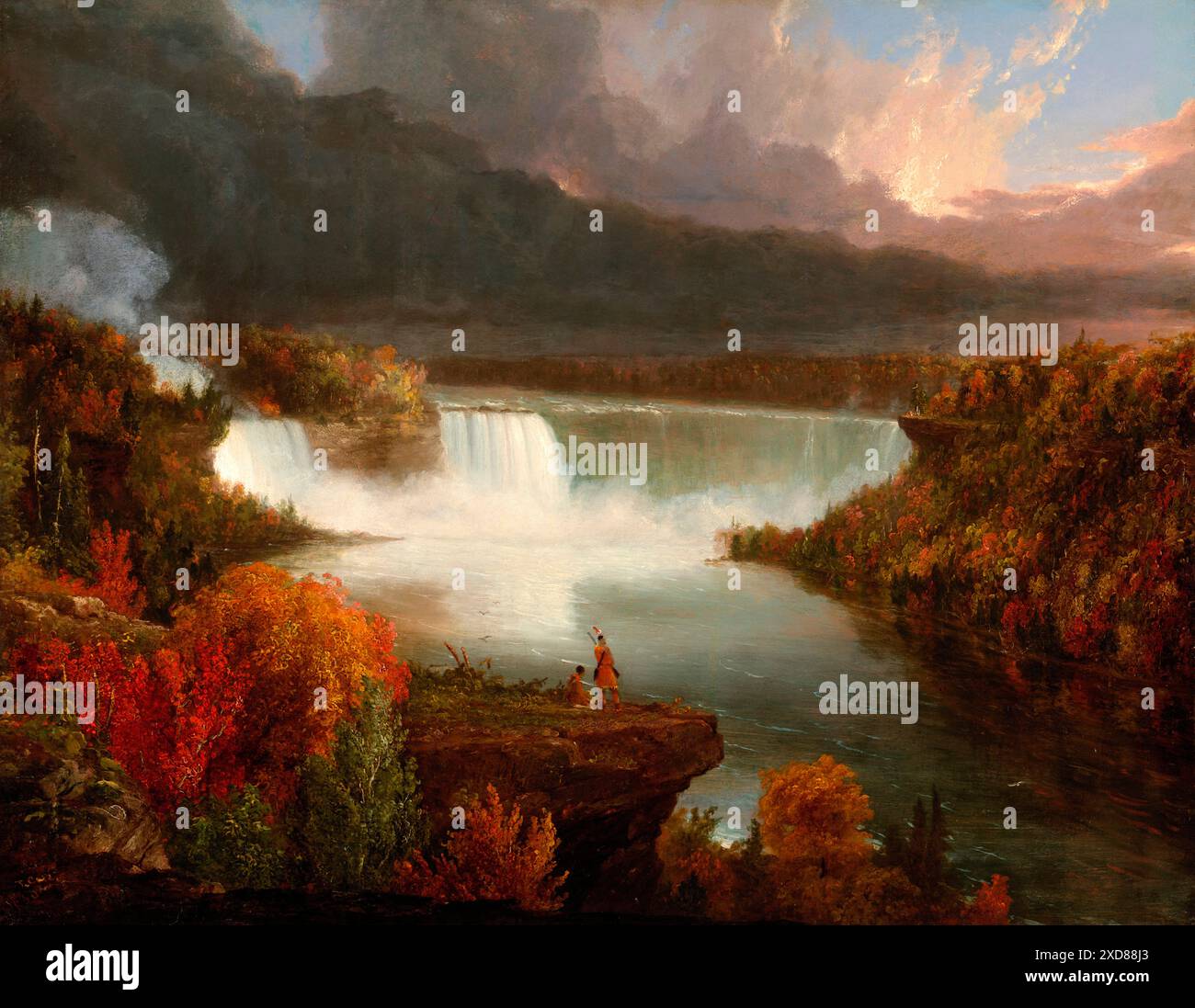 Vue lointaine des chutes du Niagara par Thomas Cole en 1830 Banque D'Images