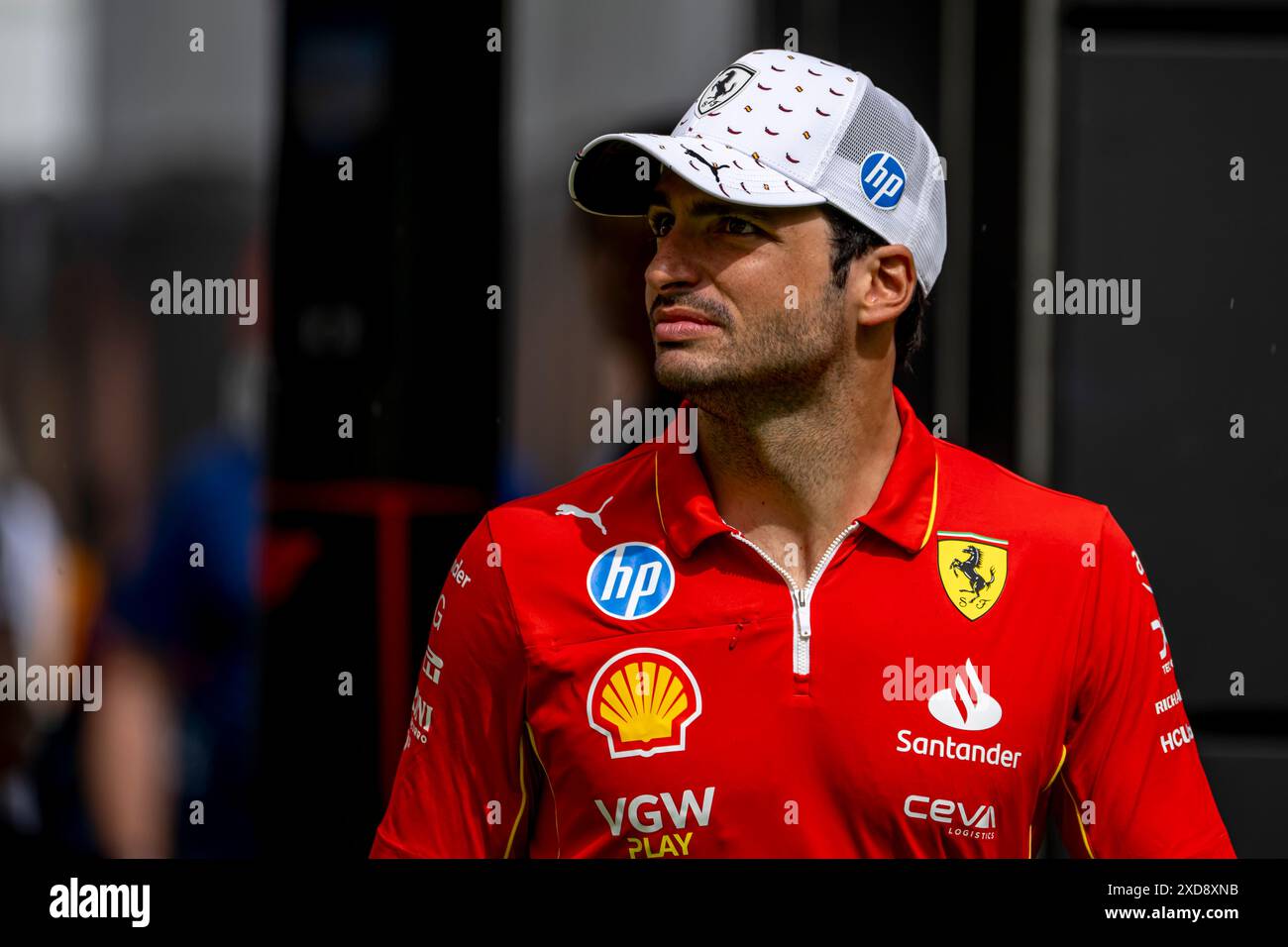Montmelo, Espagne, 21 juin 2024, Carlos Sainz, de l'Espagne, concourt pour Ferrari. The Build Up, 10e manche du championnat de formule 1 2024. Crédit : Michael Potts/Alamy Live News Banque D'Images