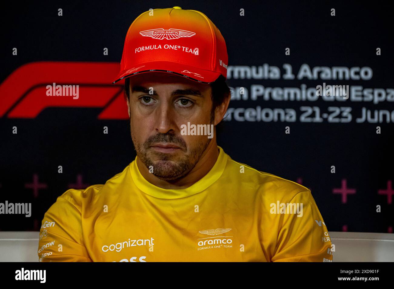 Montmelo, Espagne, 21 juin 2024, Fernando Alonso, espagnol, concourt pour Aston Martin F1. The Build Up, 10e manche du championnat de formule 1 2024. Crédit : Michael Potts/Alamy Live News Banque D'Images