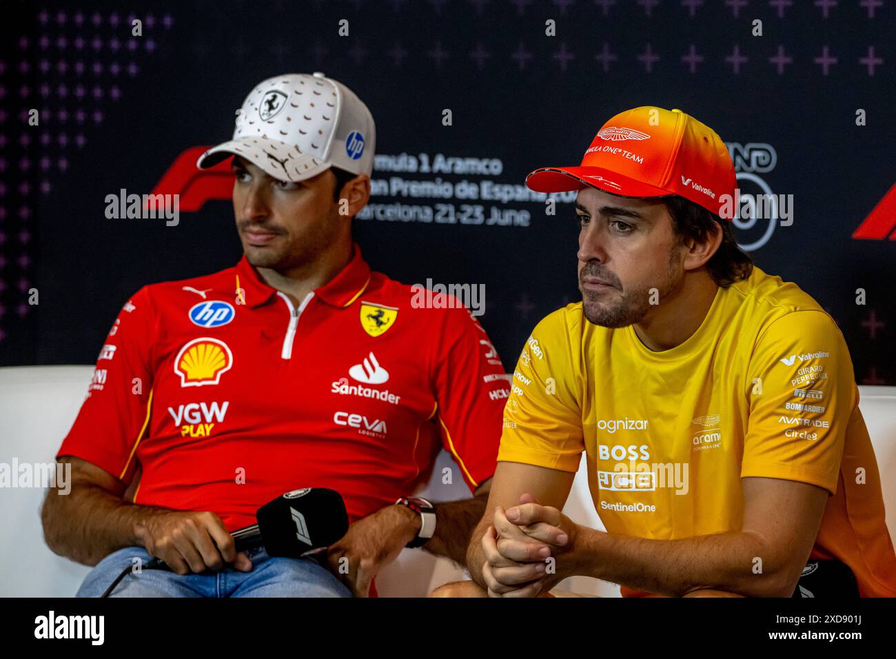 Montmelo, Espagne, 21 juin 2024, Fernando Alonso, espagnol, concourt pour Aston Martin F1. The Build Up, 10e manche du championnat de formule 1 2024. Crédit : Michael Potts/Alamy Live News Banque D'Images