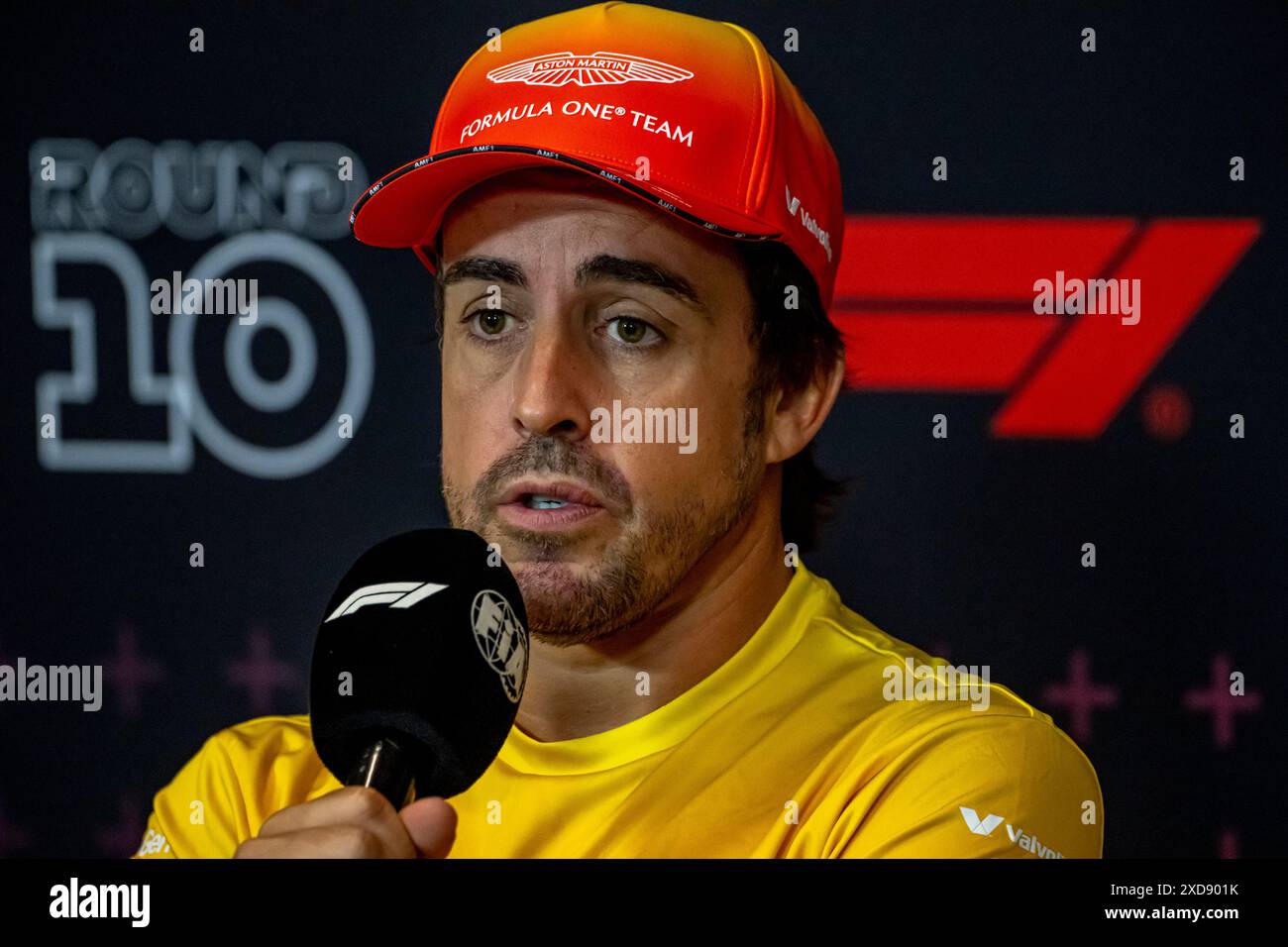 Montmelo, Espagne, 21 juin 2024, Fernando Alonso, espagnol, concourt pour Aston Martin F1. The Build Up, 10e manche du championnat de formule 1 2024. Crédit : Michael Potts/Alamy Live News Banque D'Images