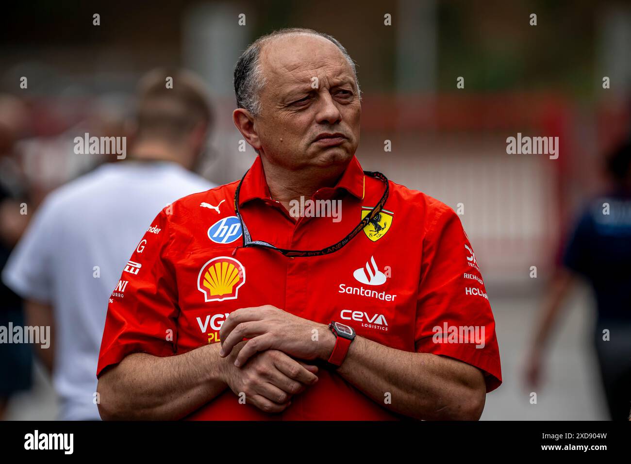 Montmelo, Espagne, 21 juin 2024, Frederic Vasseur, le Team Principle de l'équipe Ferrari participant à la build UP, manche 10 du championnat de formule 1 2024. Crédit : Michael Potts/Alamy Live News Banque D'Images