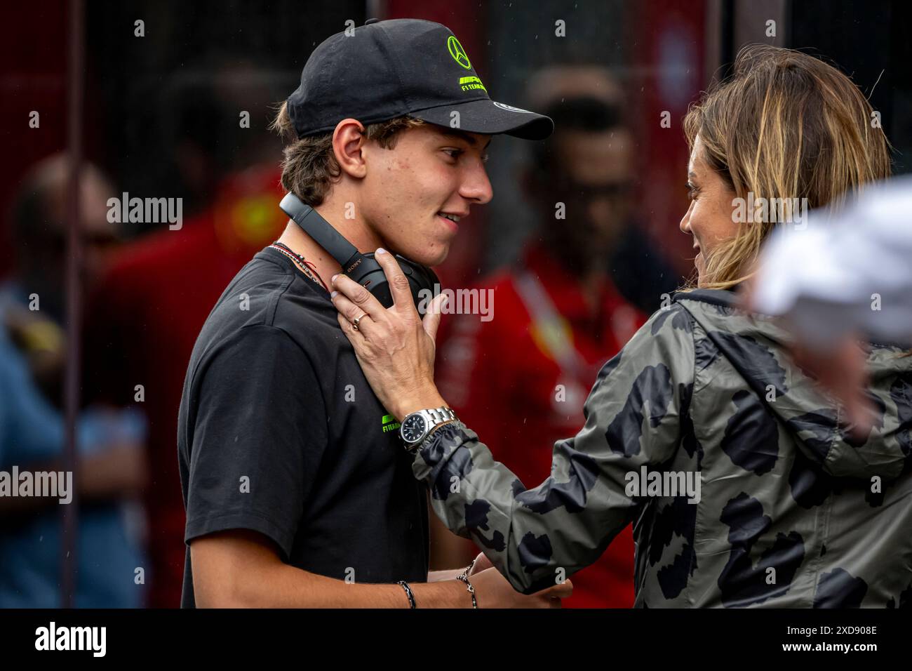 Montmelo, Espagne, 21 juin 2024, Andrea Kimi Antonelli , participant au Build Up, 10e manche du championnat de formule 1 2024. Crédit : Michael Potts/Alamy Live News Banque D'Images