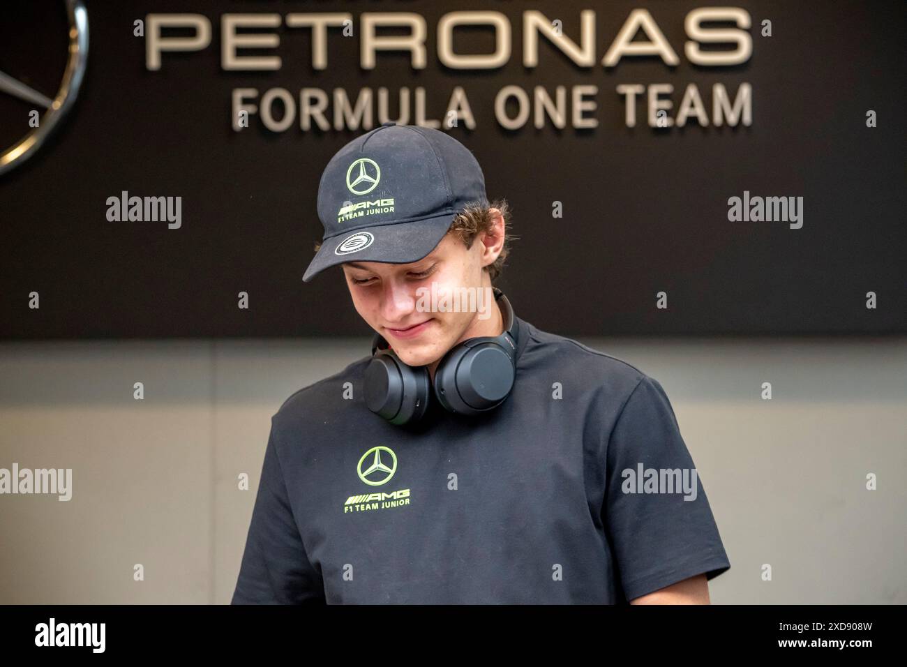 Montmelo, Espagne, 21 juin 2024, Andrea Kimi Antonelli , participant au Build Up, 10e manche du championnat de formule 1 2024. Crédit : Michael Potts/Alamy Live News Banque D'Images