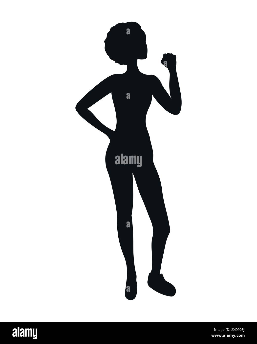 Silhouette féminine avec poing relevé. Femme forte. Illustration vectorielle Illustration de Vecteur Silhouette féminine avec poing relevé. Femme forte. Illustration vectorielle Illustration de Vecteur