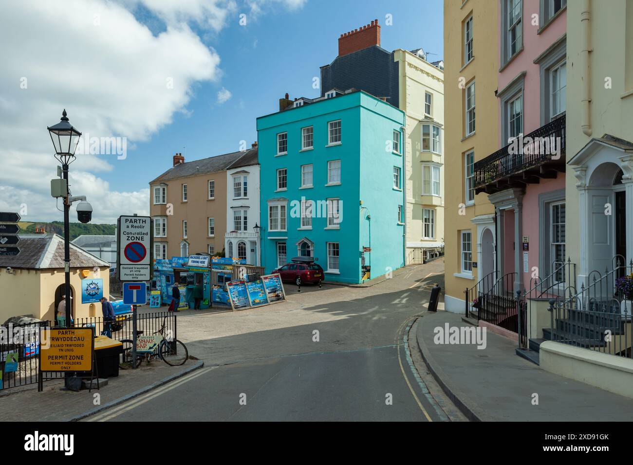 Matin de printemps à Tenby, Pembrokeshire, pays de Galles. Banque D'Images