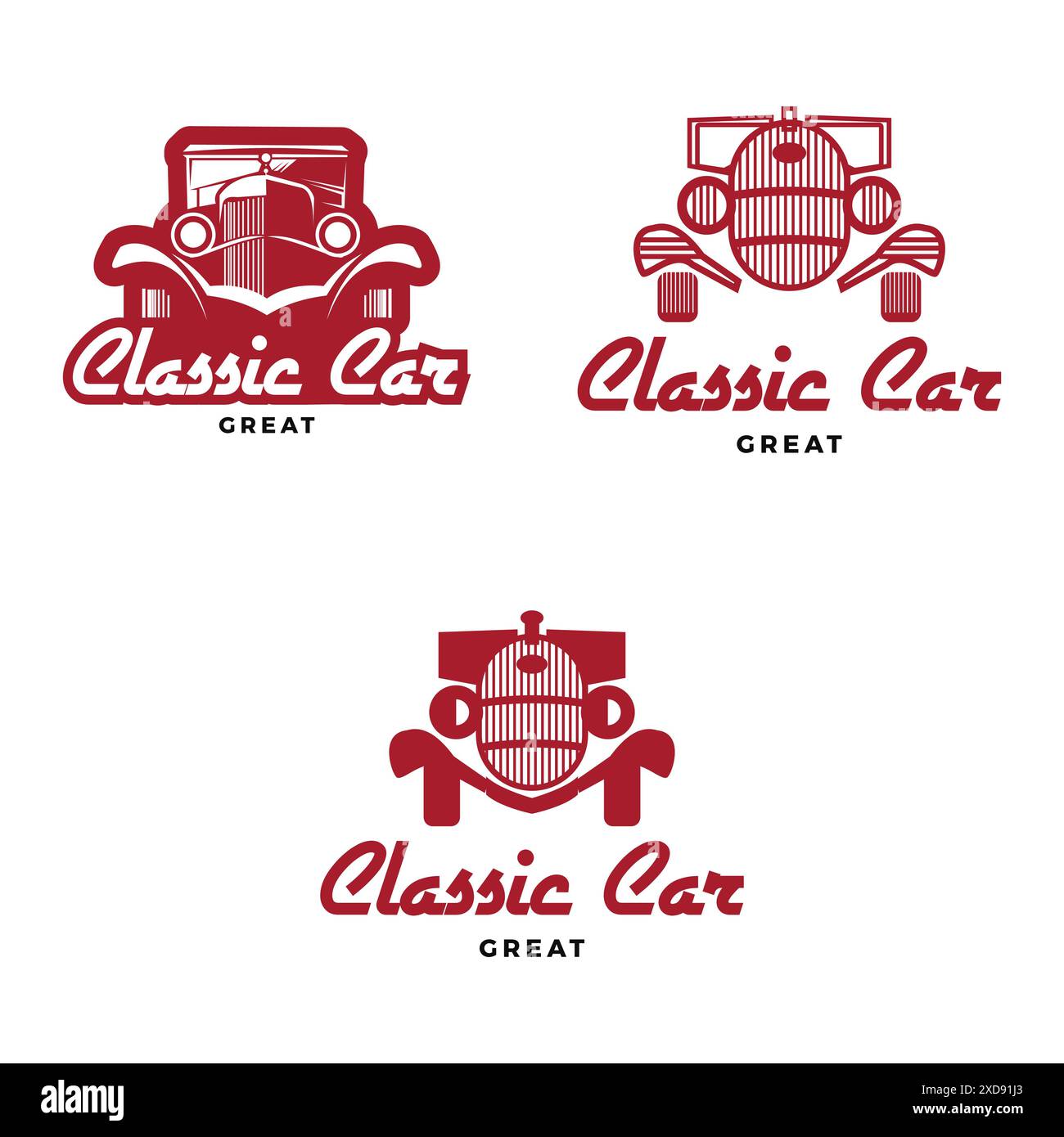 Ensemble de modèle de conception de logo d'icône de voiture classique Illustration de Vecteur