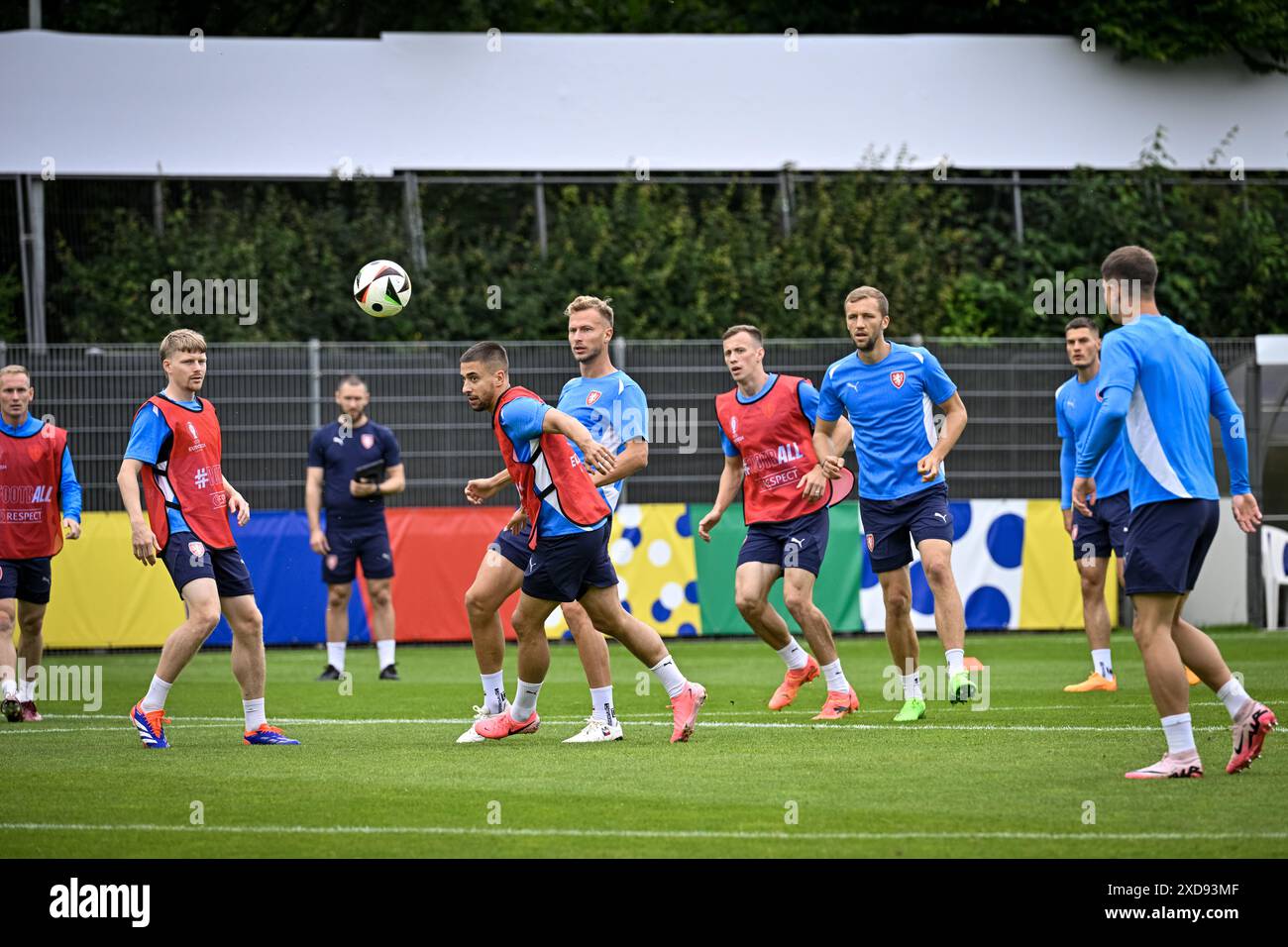 Norderstedt, Allemagne. 21 juin 2024. L'équipe tchèque de football s'entraîne avant le match du Groupe F contre la Géorgie lors des Championnats d'Europe de football à Norderstedt, Allemagne, le 21 juin 2024. Crédit : vit Simanek/CTK photo/Alamy Live News Banque D'Images