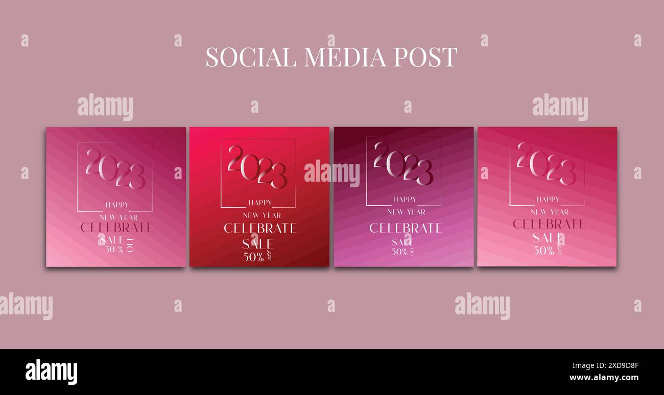 Modèle de publication de carrousel de médias sociaux Illustration de Vecteur