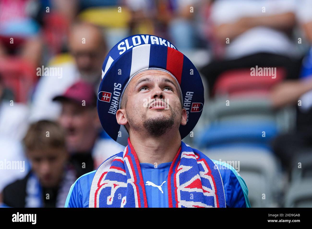 Düsseldorf, Allemagne, 21 juin 2024 : fan de Slovaquie lors du match de football UEFA EURO 2024 Allemagne du Groupe E opposant la Slovaquie et l'Ukraine à la Düsseldorf Arena de Düsseldorf, Allemagne. (Daniela Porcelli/SPP) crédit : SPP Sport Press photo. /Alamy Live News Banque D'Images