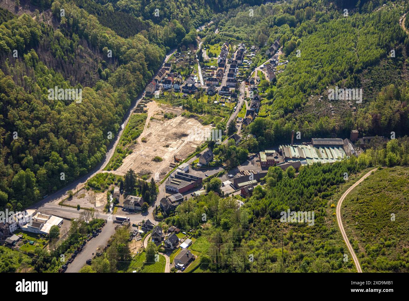 Photo aérienne, jachère Nahmerbach, Hohenlimburg, Hagen, région de la Ruhr, Rhénanie-du-Nord-Westphalie, Allemagne, DE, Europe, vue aérienne, photographie aérienne, VO Banque D'Images