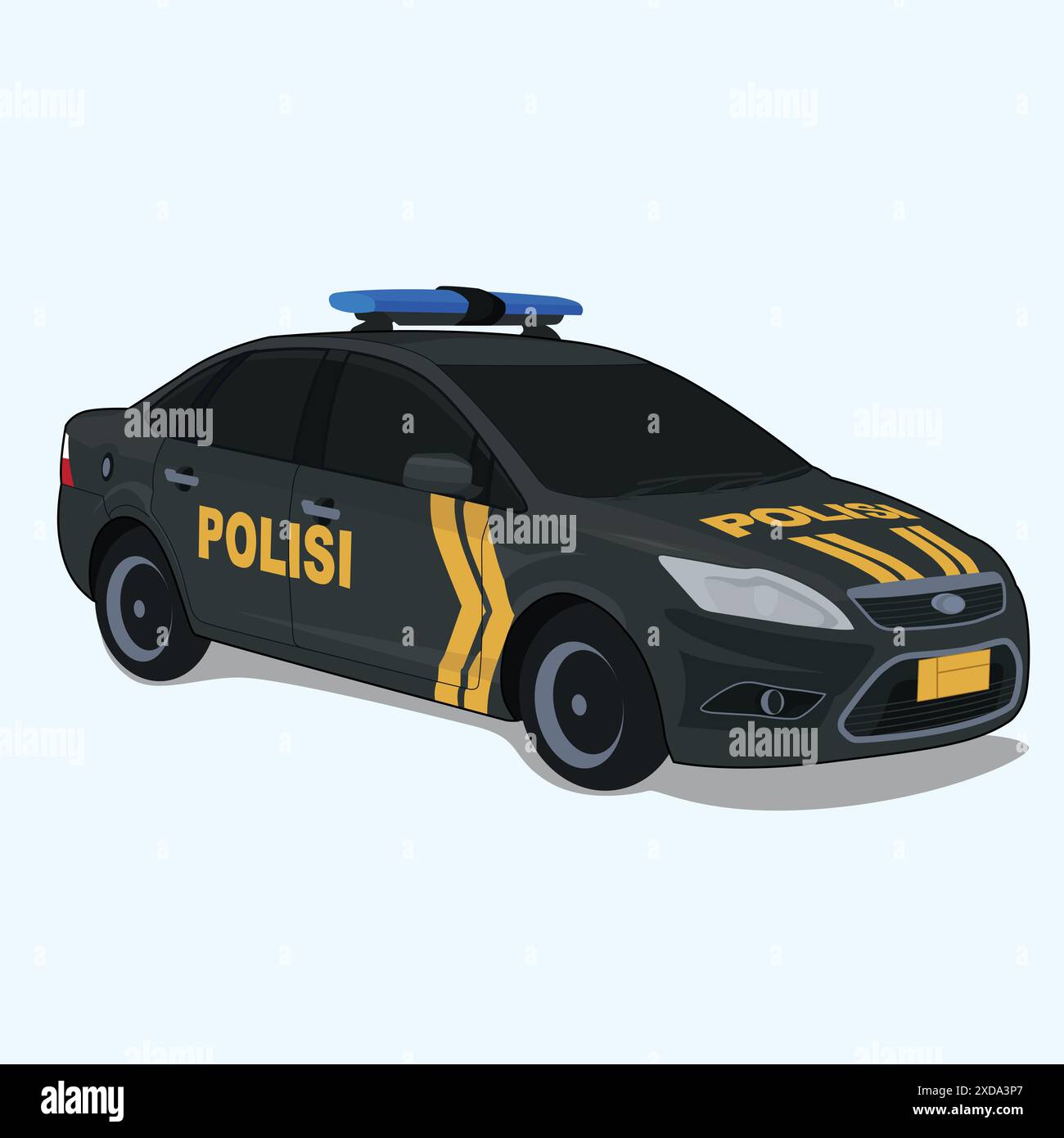 Illustration d'une voiture de police indonésienne Illustration de Vecteur