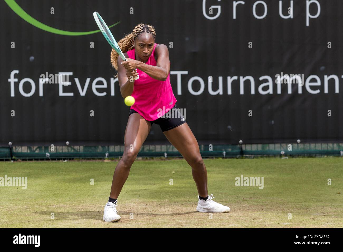 Berlin, Allemagne. 21 juin 2024. Rot Weiss Tennis Club, Grunewald, Berlin, Allemagne ; ecotrans WTA Ladies 500 Tennis German Open Berlin, jour 5 ; entraînement Coco Gauff. Action plus/Alamy Live News Banque D'Images