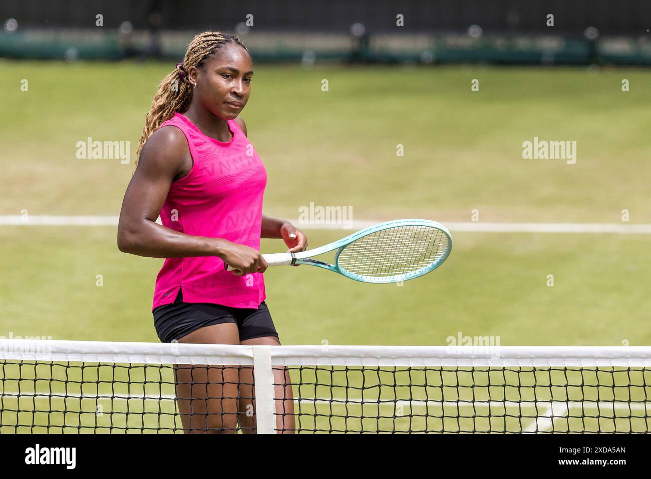 Berlin, Allemagne. 21 juin 2024. Rot Weiss Tennis Club, Grunewald, Berlin, Allemagne ; ecotrans WTA Ladies 500 Tennis German Open Berlin, jour 5 ; entraînement Coco Gauff. Action plus/Alamy Live News Banque D'Images