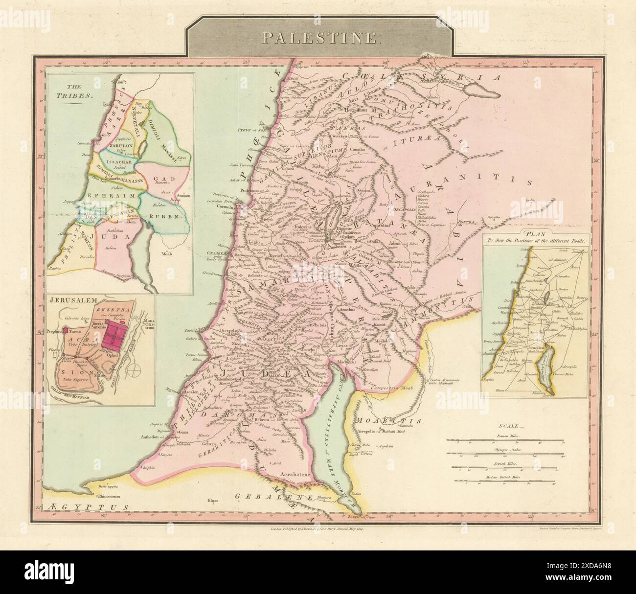 'Ancienne Palestine'. Tribus d'Israël. Terre sainte. D'Anville, 1815 Ancien site Banque D'Images
