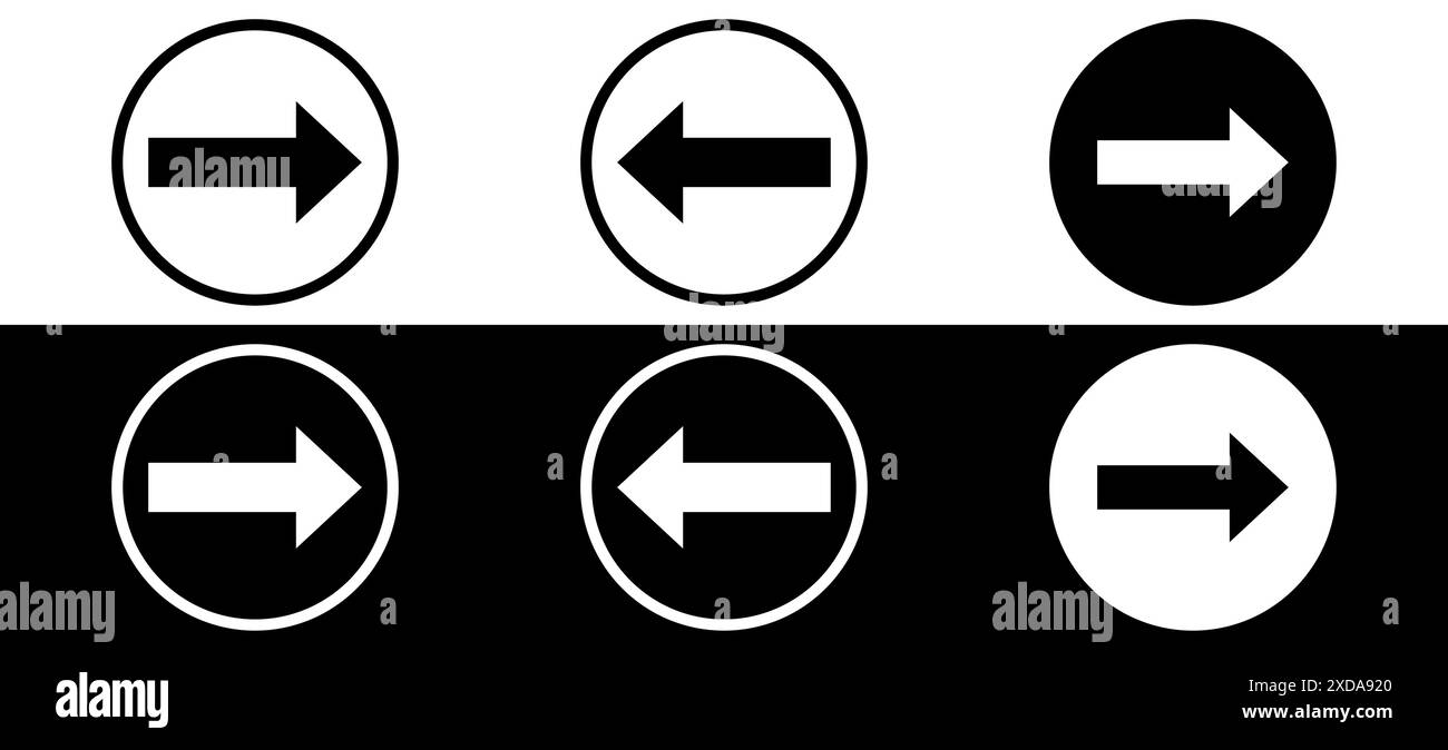 Symbole de panneau de direction à sens unique. Flèche de direction. Illustration de Vecteur