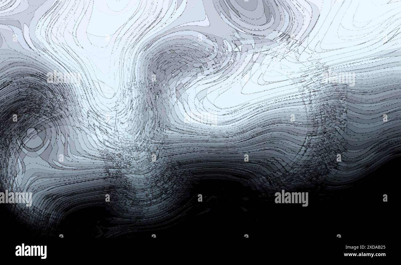 Image abstraite avec dégradé de clair à sombre avec des lignes de contour créant des motifs ondulés Banque D'Images