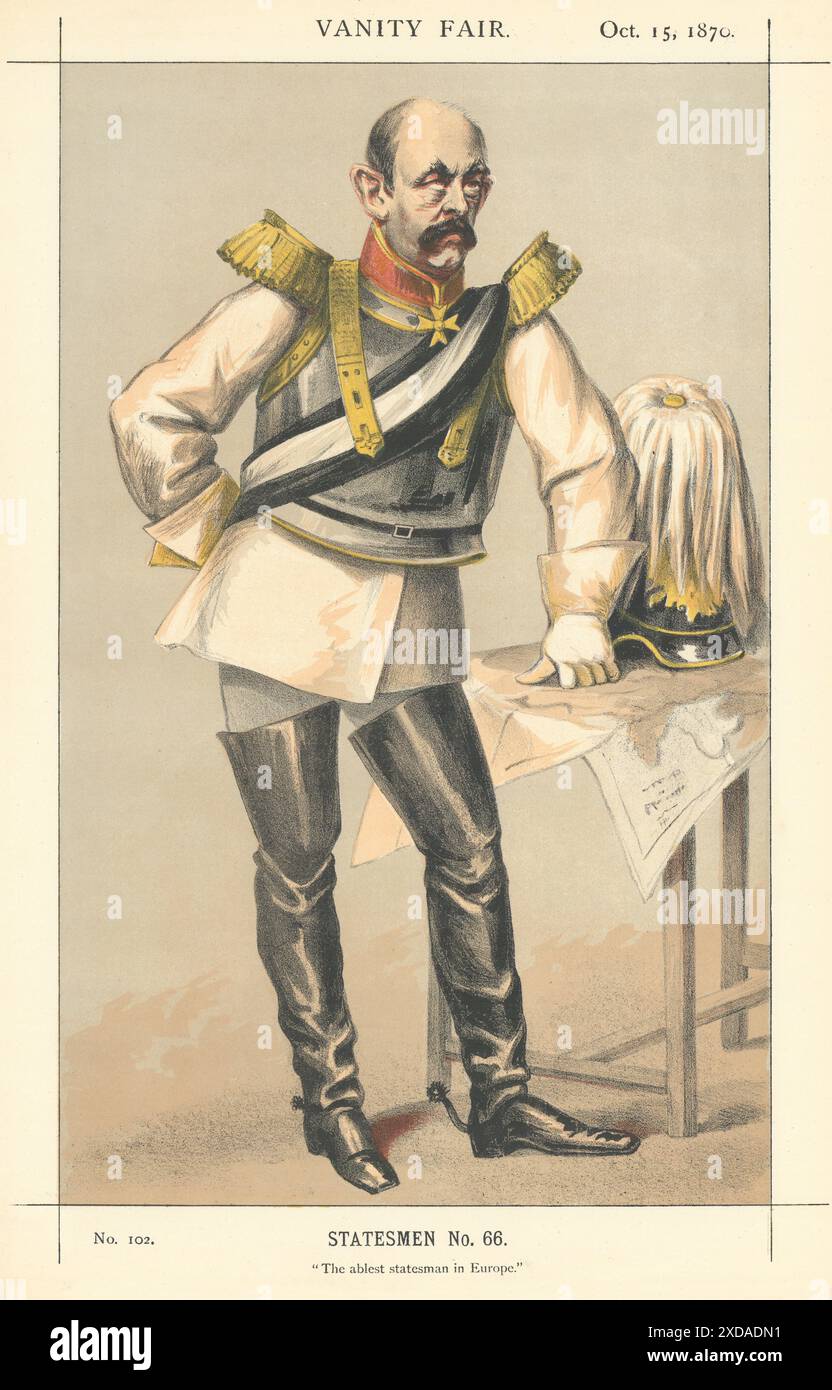 LE DESSIN ANIMÉ DE L'ESPION DE VANITÉ Otto von Bismarck 'l'homme d'État le plus abrte d'Europe' 1870 Banque D'Images