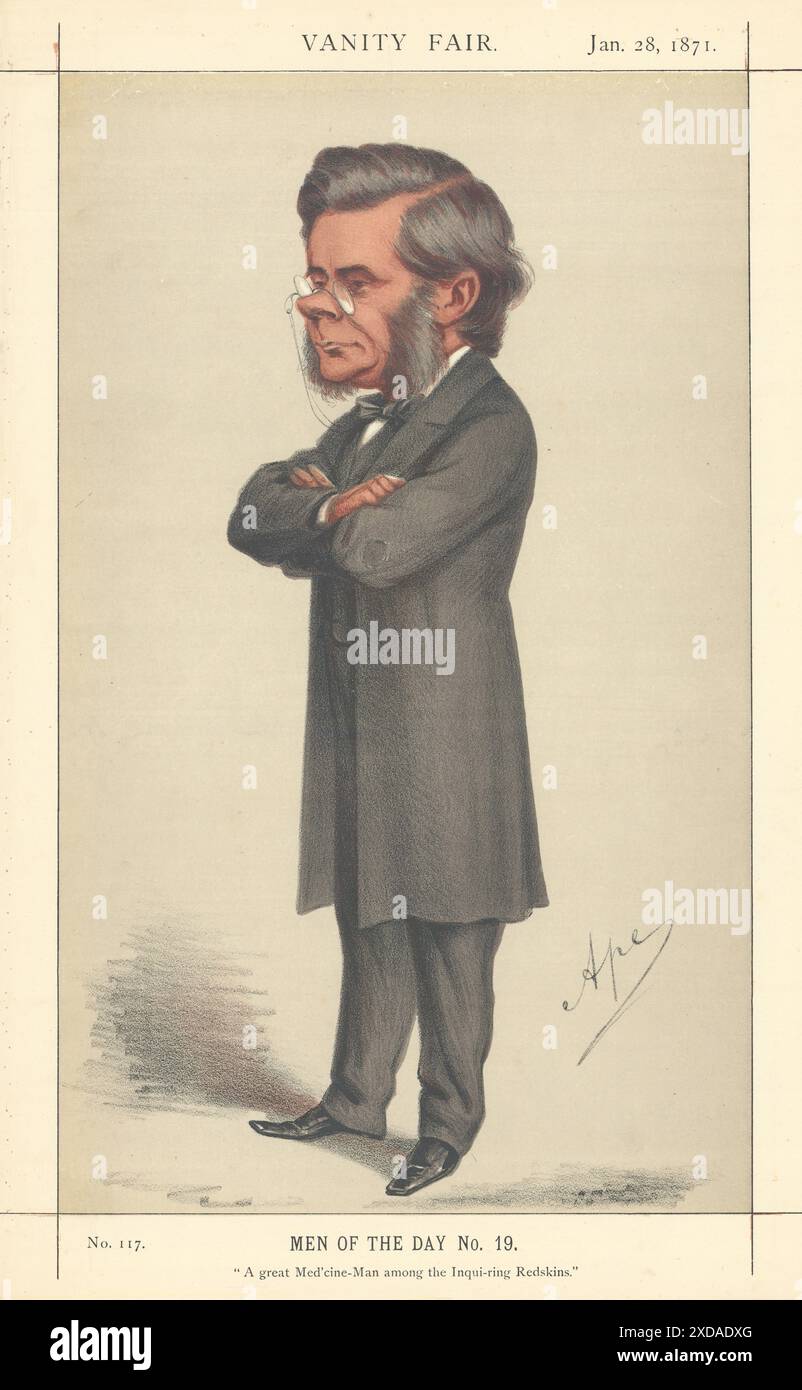 VANITY FAIR SPY CARICATURE Prof Thomas Huxley 'Un grand Med'Cine-Man parmi…' 1871 Banque D'Images