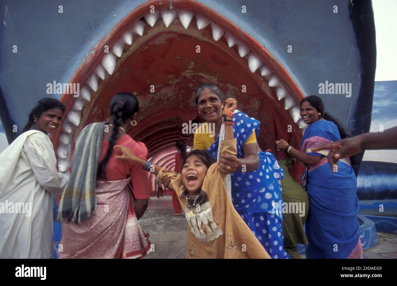 Acteurs indiens aux studios de cinéma de Bollywood dans la ville de Chennai dans la province du Tamil Nadu en Inde. Inde, Chennai, avril 1998 Banque D'Images