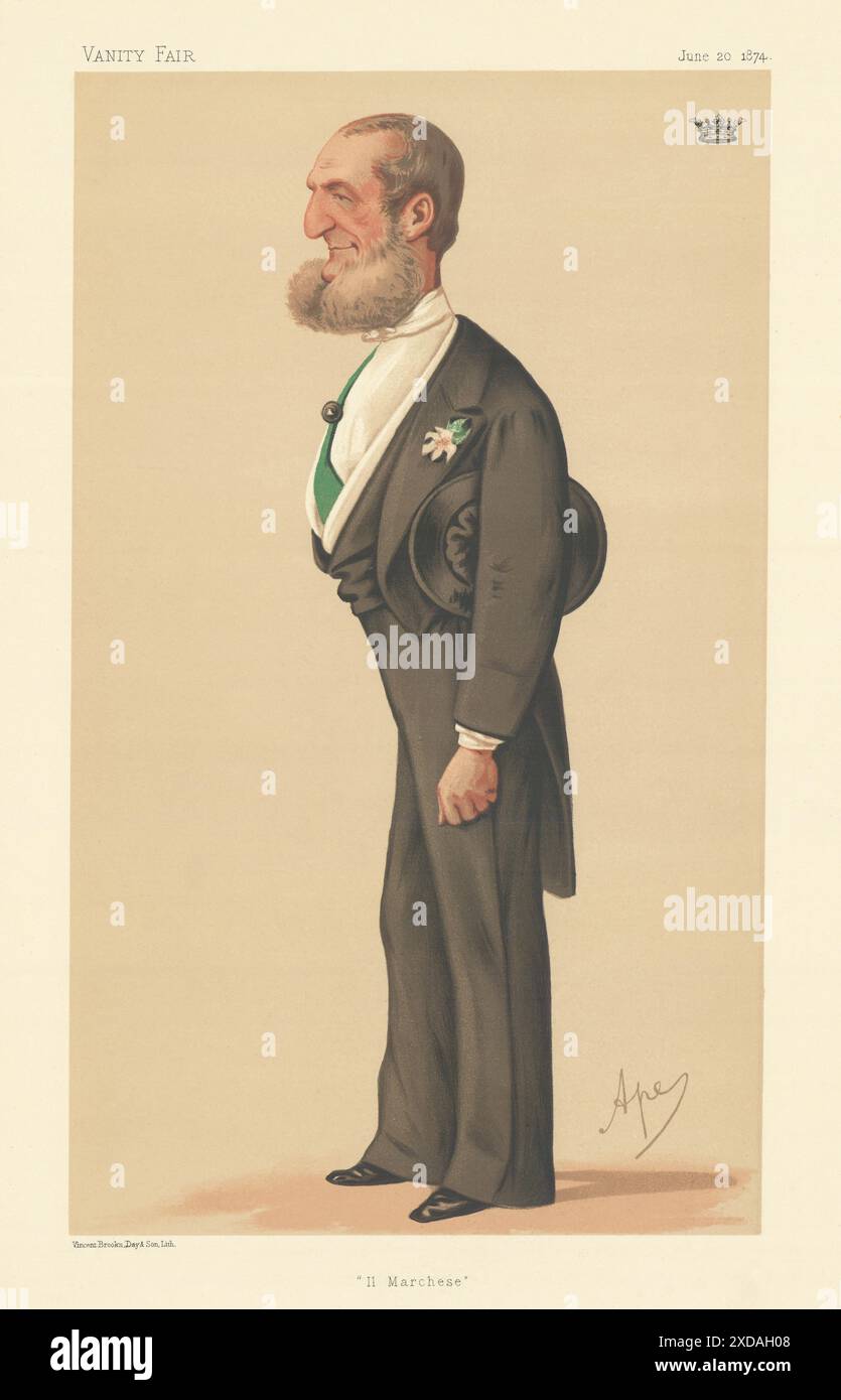 VANITY FAIR ESPION CARICATURE le Marquis d'Azeglio 'il Marchese' Espagne. APE 1874 Banque D'Images