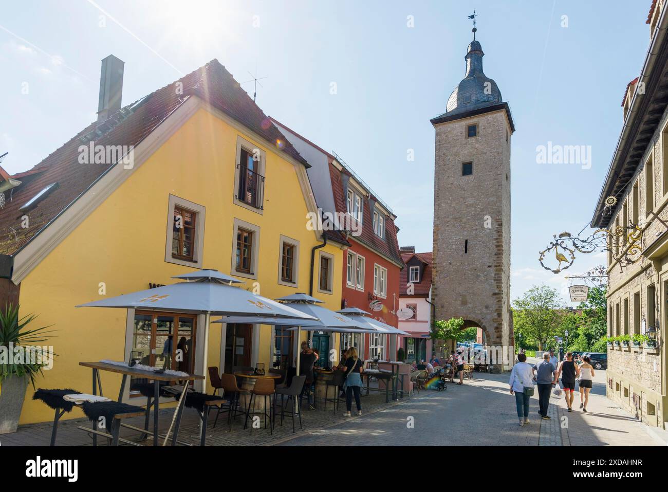 Village viticole médiéval, Volkach, Mainfranken, basse-Franconie, Franconie, Bavière, Allemagne Banque D'Images