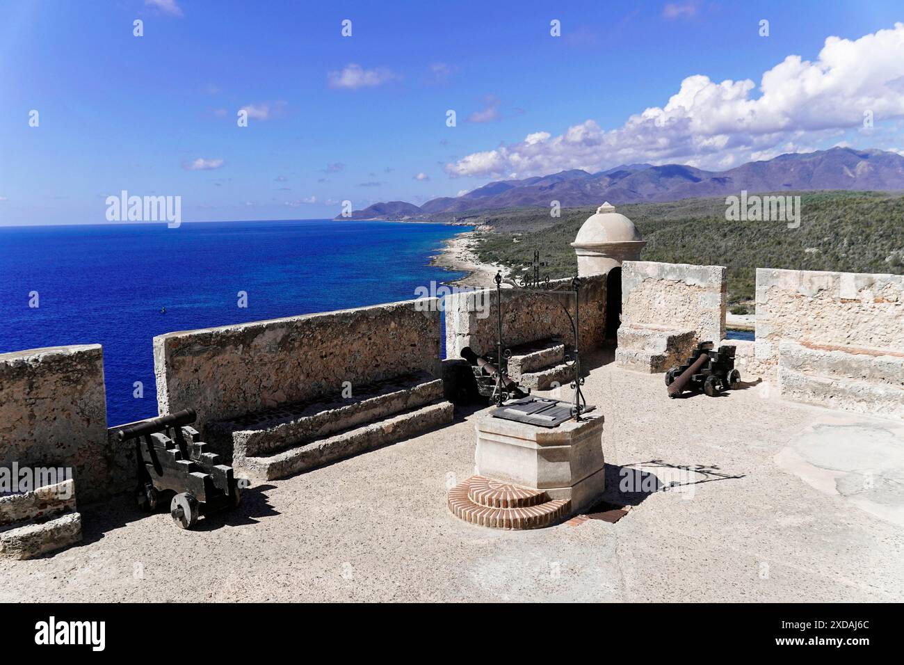 Castillo de San Pedro de la Roca, Castillo del Morro, Château San Pedro de la Roca, forteresse gardant la baie de Santiago de Cuba, Cuba, Caraïbes Banque D'Images