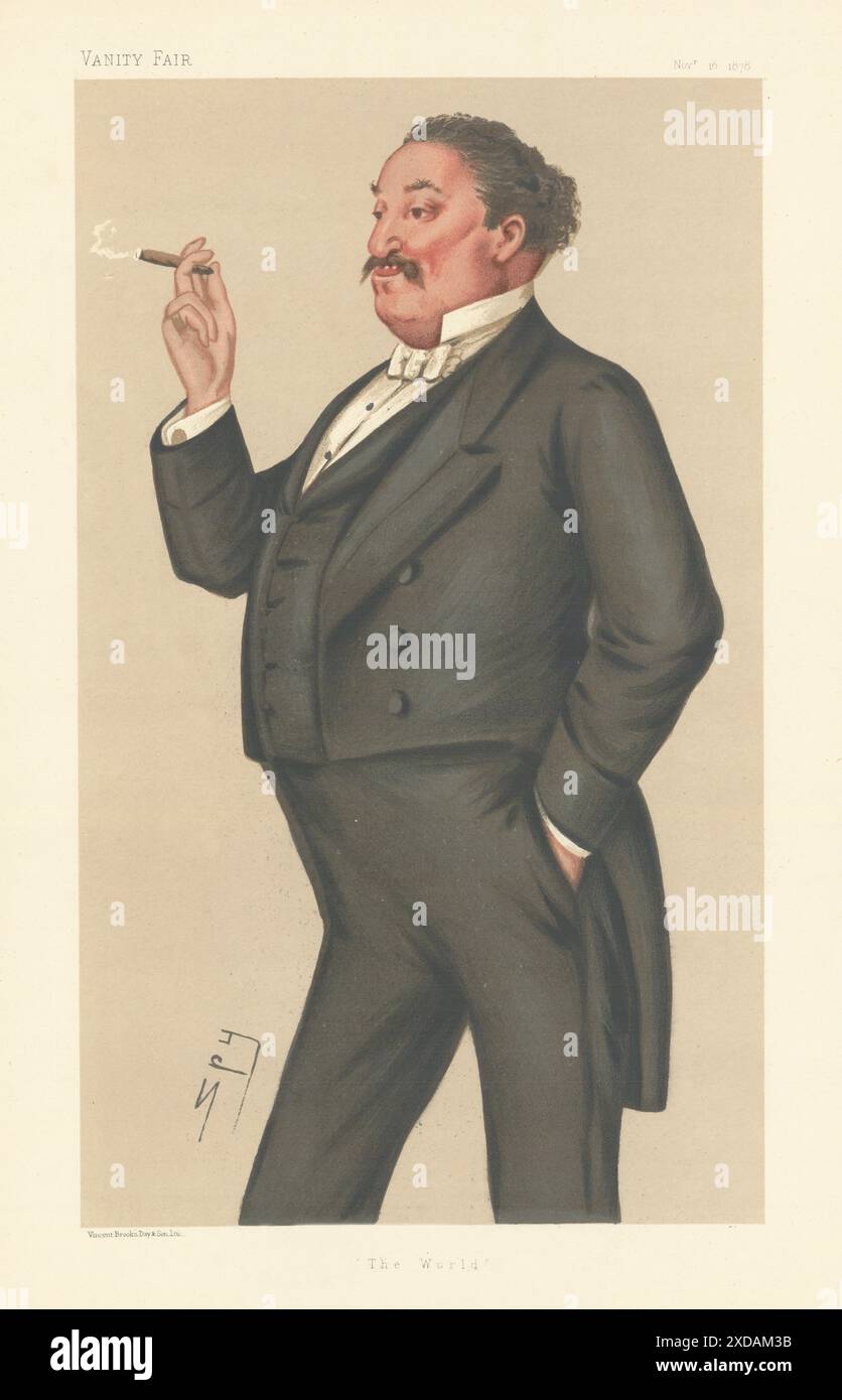 LE DESSIN ANIMÉ de L'ESPION VANITY FAIR Edward Hodgson Yates, journaliste « The World », a été publié en 1878 Banque D'Images