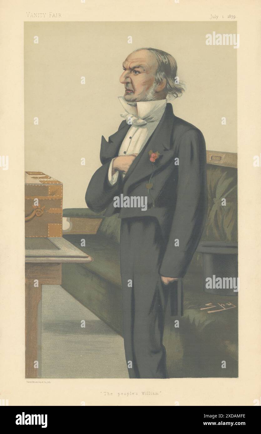 VANITY FAIR SPY CARTOON William Ewart Gladstone 'The People's William' PM 1879 Banque D'Images