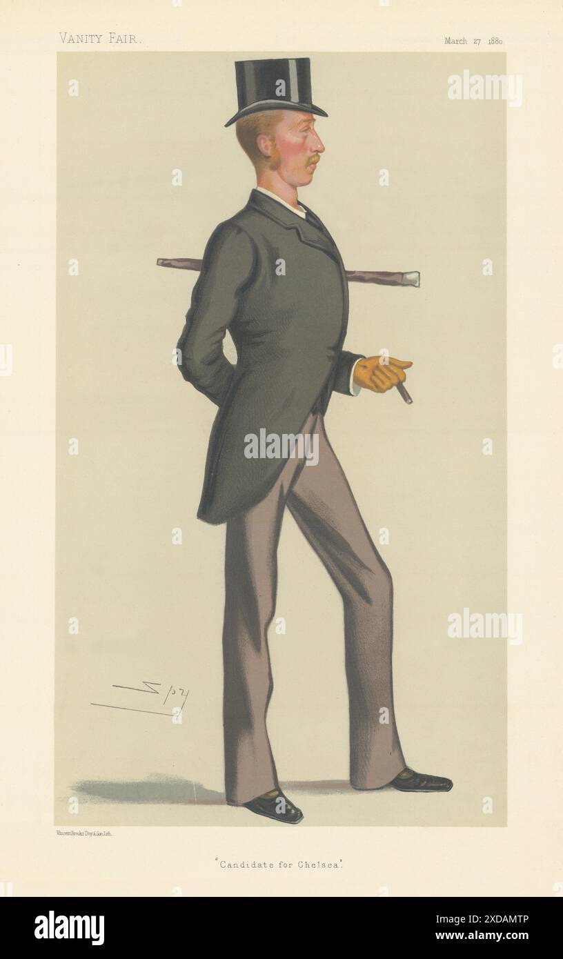 VANITY FAIR SPY CARICATURE Lord Inverurie 'candidat pour Chelsea' Londres 1880 Banque D'Images