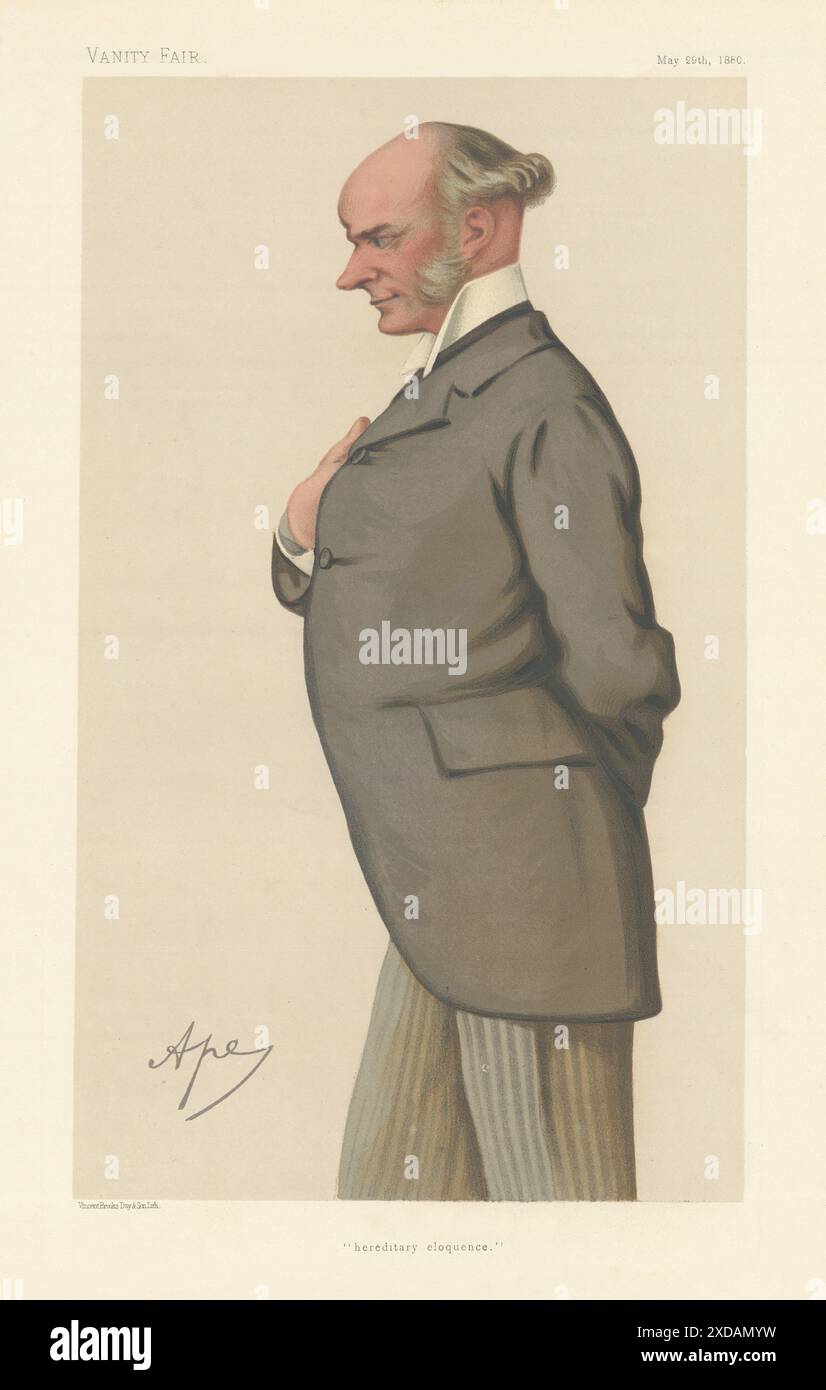 CARICATURE D'ESPION DE VANITÉ David Robert Plunket 'Eloquence héréditaire' Irlande 1880 Banque D'Images
