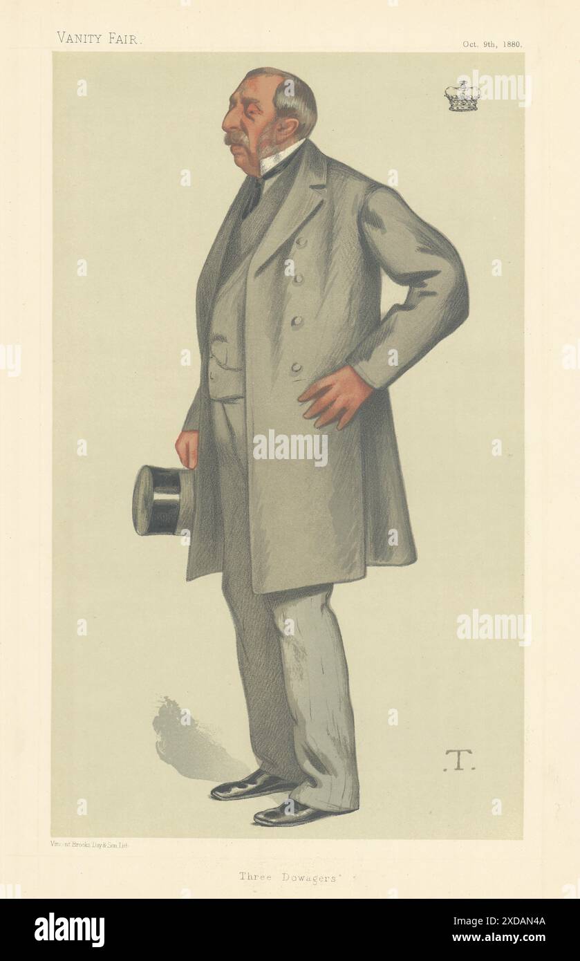 VANITY FAIR SPY CARICATURE The Marquis of Ailesbury 'Three Dowagers' Bucks 1880 Banque D'Images