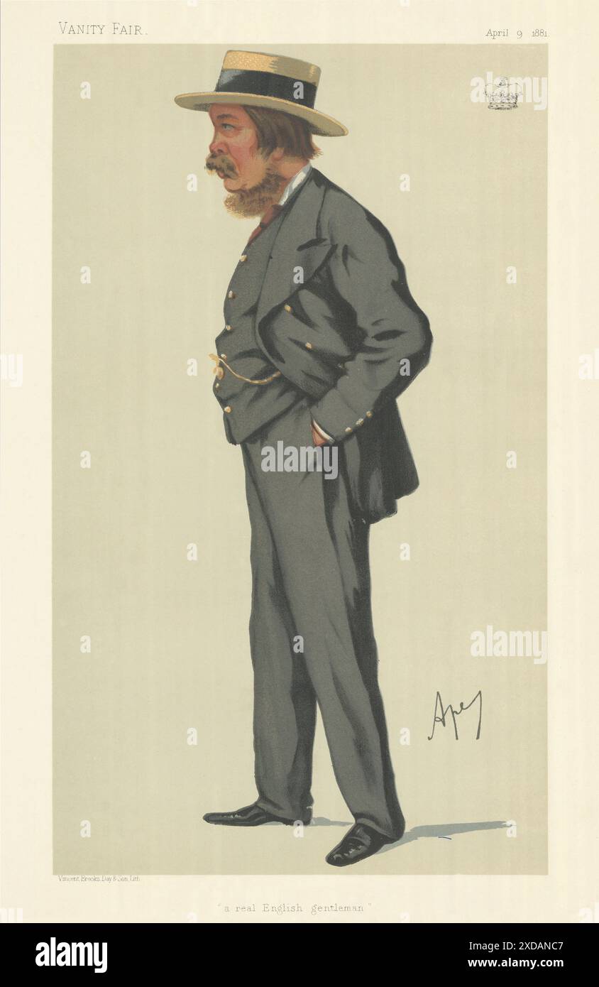 VANITY FAIR SPY CARTOON William Alleyne Cecil, 'a Real English Gentleman' 1881 Banque D'Images