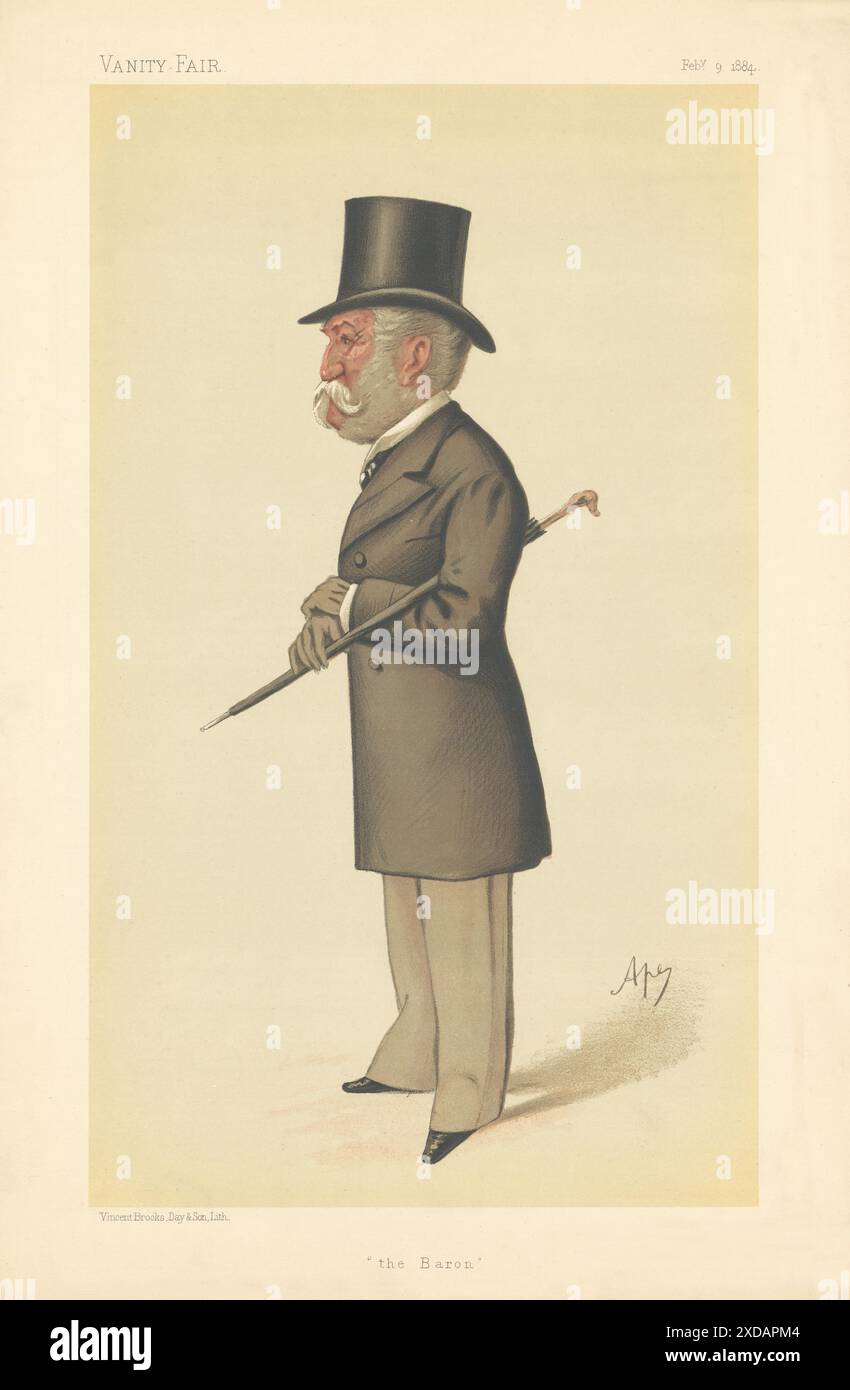 VANITY FAIR SPY CARTOON Charles Lennox Wyke 'The Baron' Diplomat 1884 print Banque D'Images