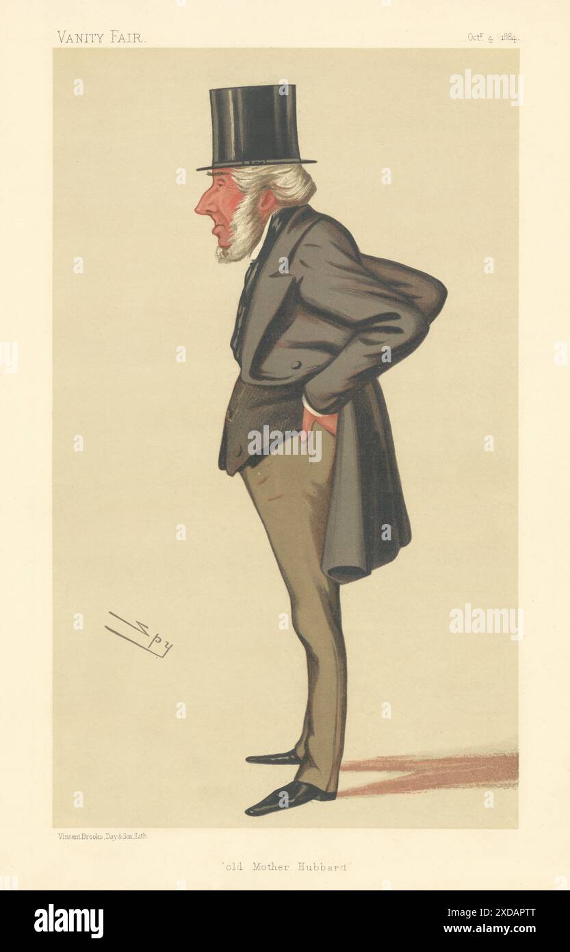 VANITY FAIR SPY CARTOON John Jellibrand Hubbard 'Old Mother Hubbard' 1884 Banque D'Images