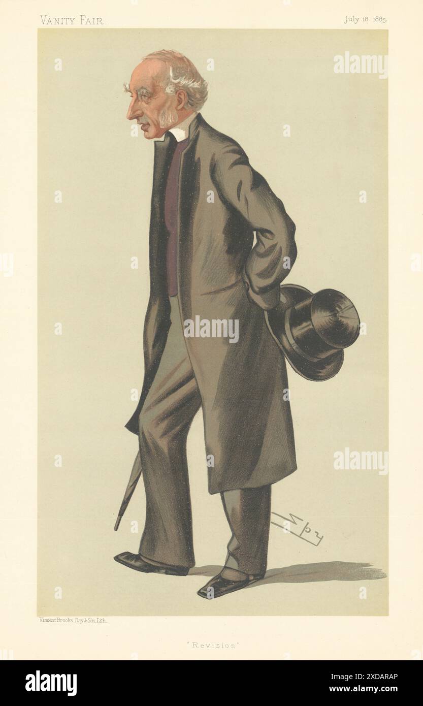VANITY FAIR SPY CARTOON Révérend Charles John Ellicott 'révision' 1885 Banque D'Images