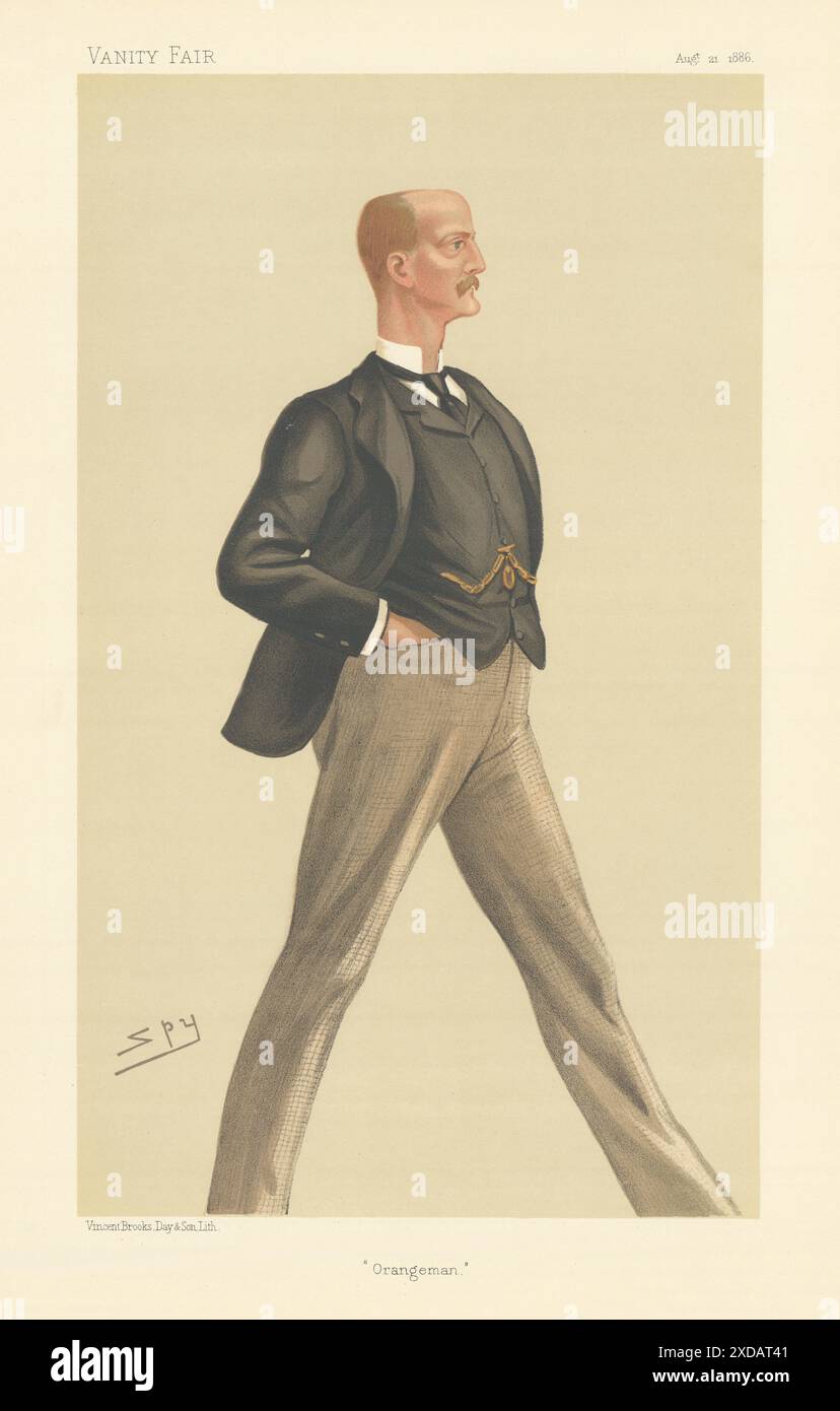 CARICATURE D'ESPION DE VANITY FAIR Lord Arthur William Hill 'Orangeman' Irlande 1886 Banque D'Images