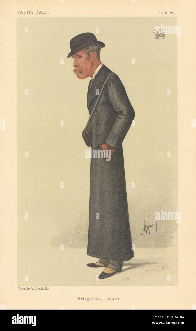 LE DESSIN ANIMÉ DE L'ESPION VANITY FAIR Francis Egerton, Earl Ellesmere 'Bridgewater House' 1887 Banque D'Images