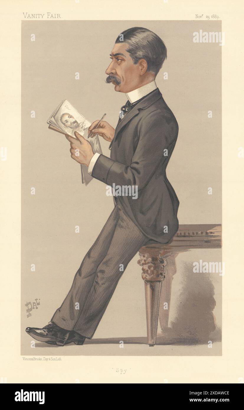 CARICATURE DE LA FOIRE de VANITÉ Leslie Matthew Ward 'Spy' artiste. Par PAL 1889 vieux imprimé Banque D'Images