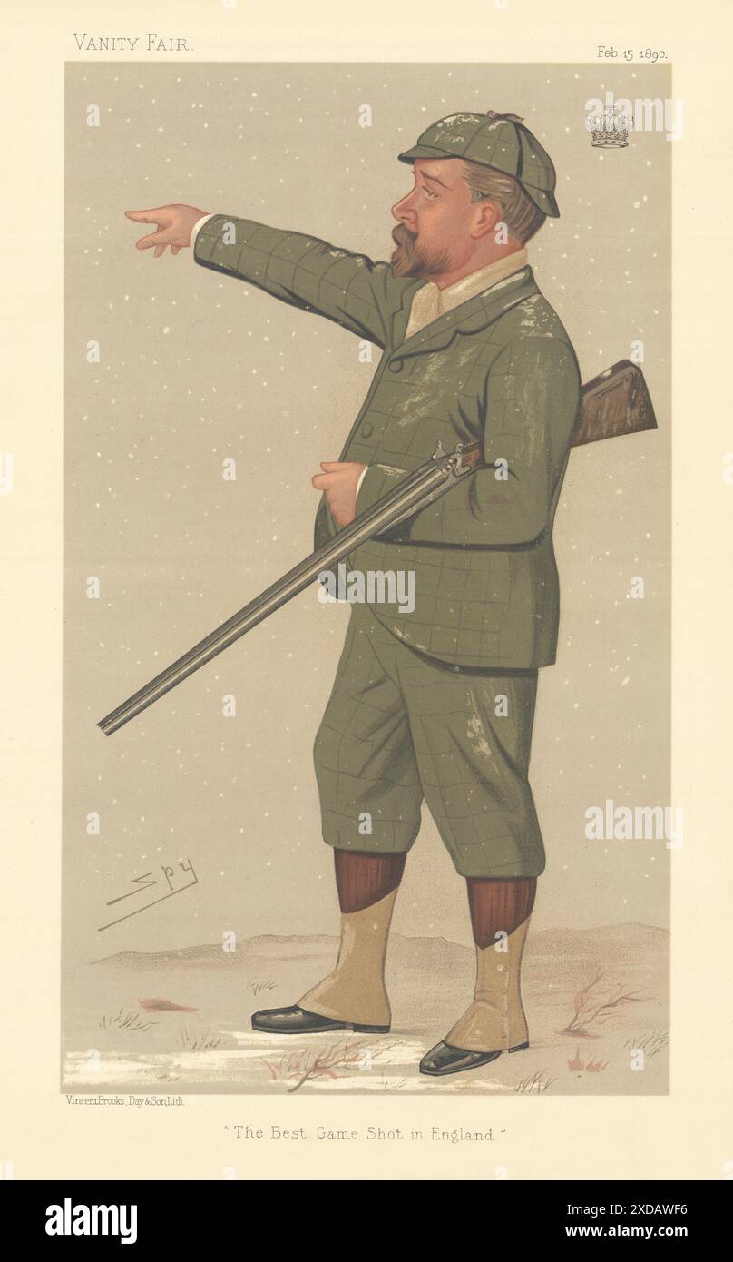 LE DESSIN ANIMÉ EARL de Grey, un ESPION DE VANITY FAIR, est le meilleur jeu de tir en Angleterre. Chasseur 1890 Banque D'Images