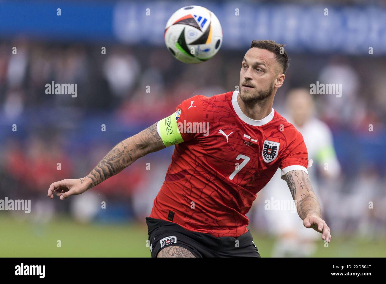 Olympiastadion, Berlin, Allemagne. 21 juin 2024. Euro 2024 Groupe d Football, Pologne contre Autriche ; Arnautović ; d'Autriche contrôle le ballon haut crédit : action plus Sports/Alamy Live News Banque D'Images