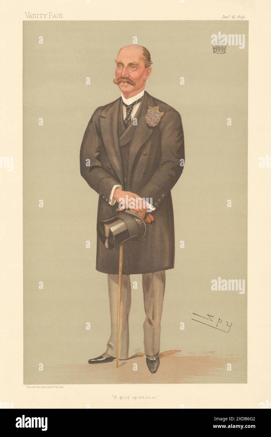 VANITY FAIR SPY CARTOON George Montgomerie Earl Eglinton 'A good Sportsman' 1896 Banque D'Images