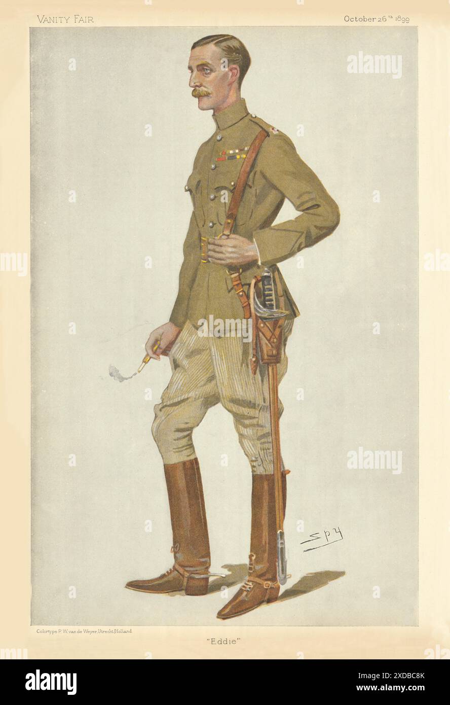 BANDE DESSINÉE DE VANITY FAIR SPY Maj Edward Montagu-Stuart-Wortley 'Eddie'. Militaire 1899 Banque D'Images