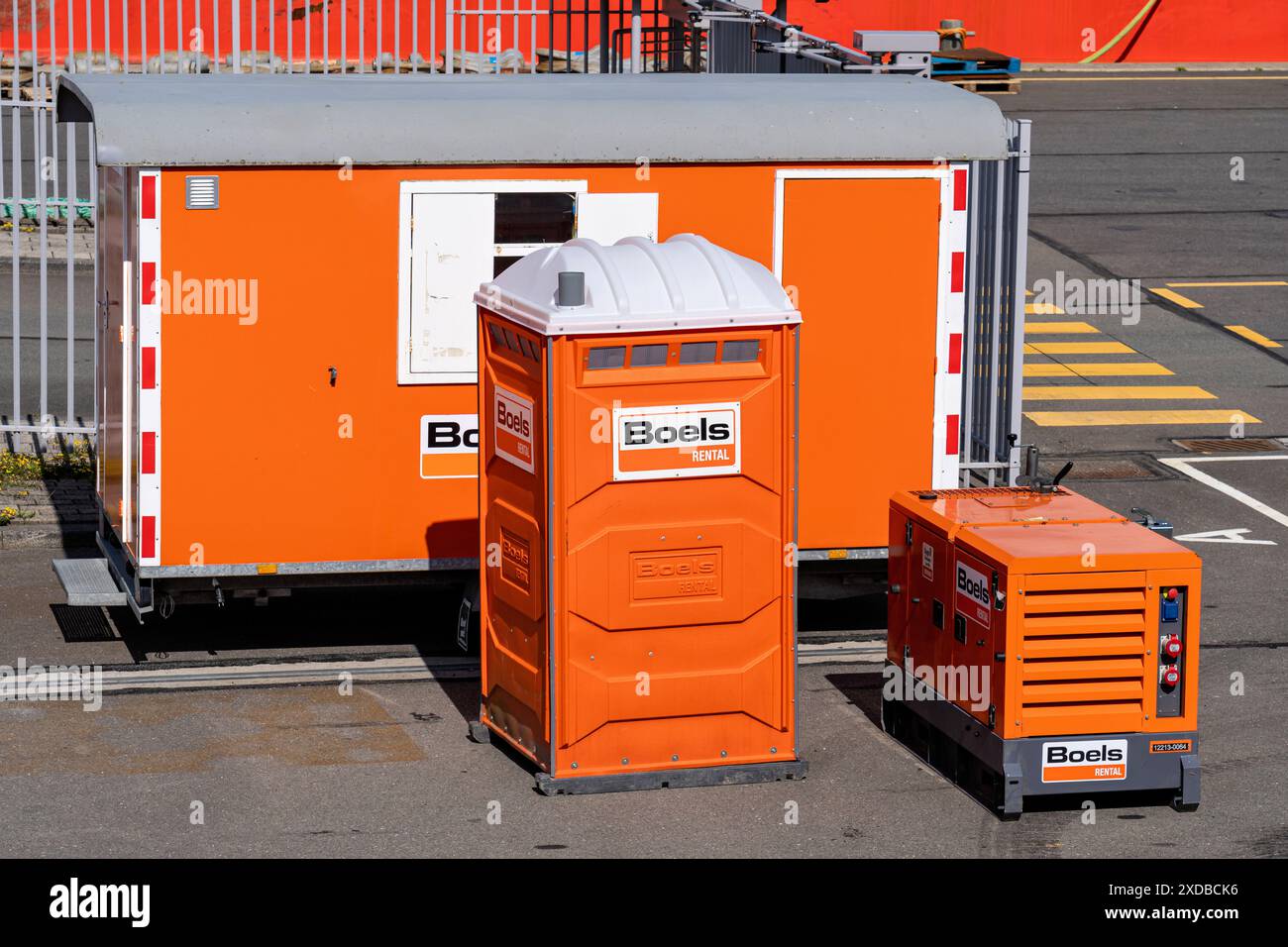 Divers équipements de location de Boels à Den Helder, pays-Bas Banque D'Images