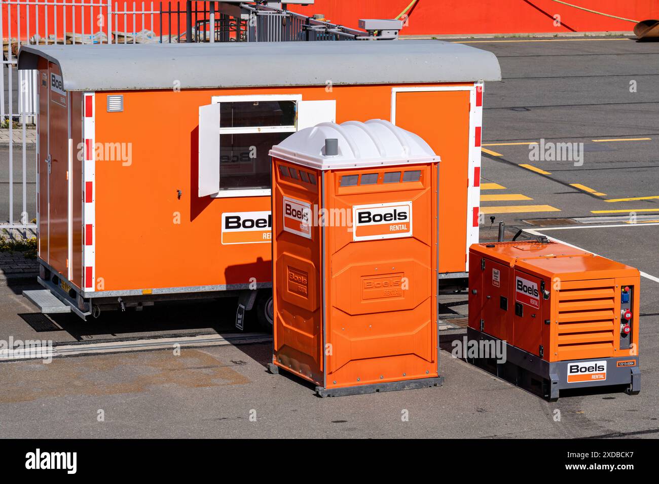 Divers équipements de location de Boels à Den Helder, pays-Bas Banque D'Images