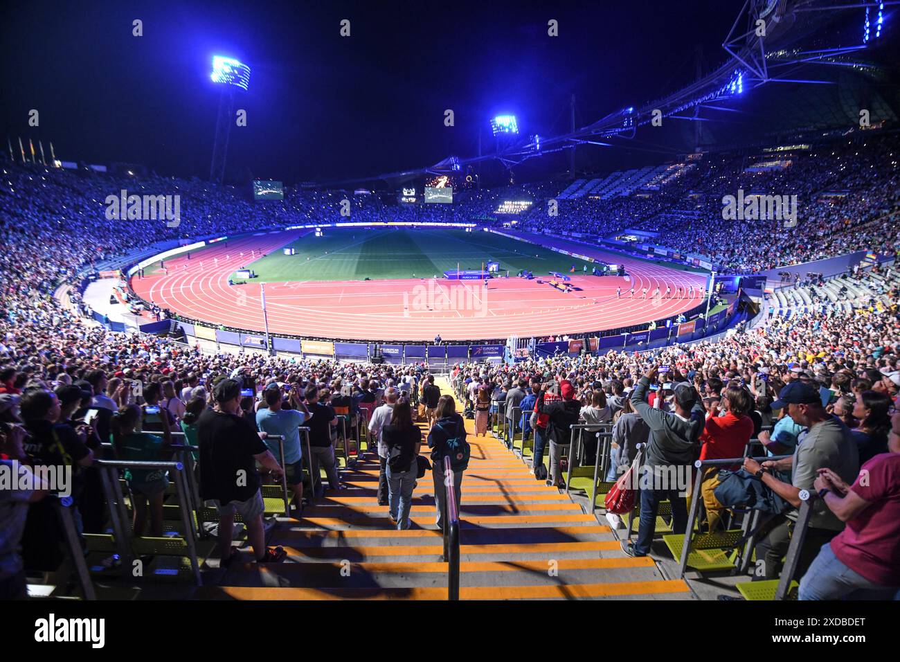 Olympiastadion, Munich. Allemagne Banque D'Images