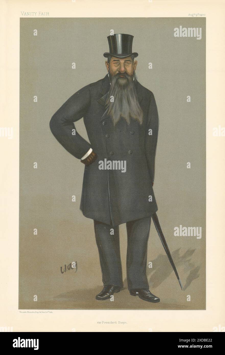 VANITY FAIR SPY CARTOON Martinus Theunis 'ex President Steyn'. Afrique du Sud 1900 Banque D'Images